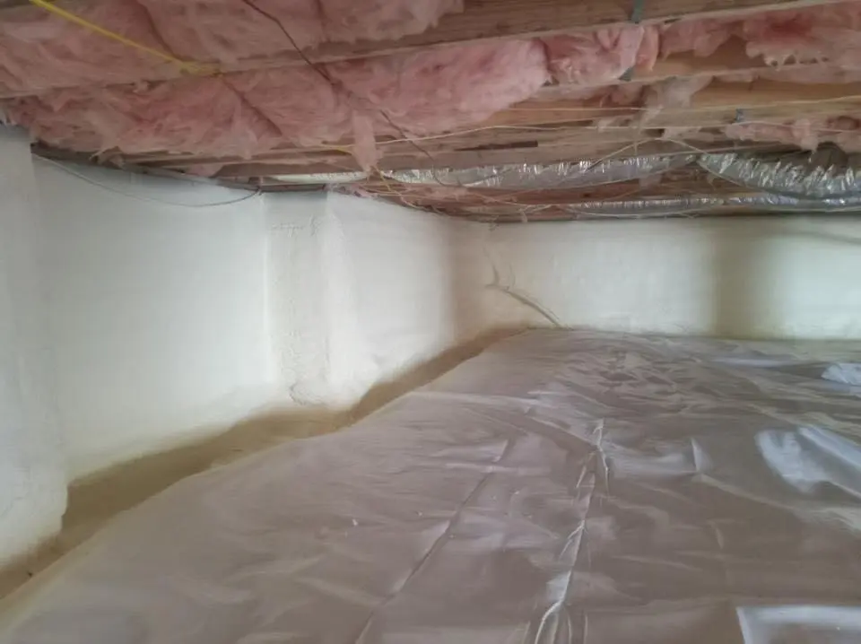 Crawl space encapsulation with closed-cell spray foam for Roof Leak Repair in Cody